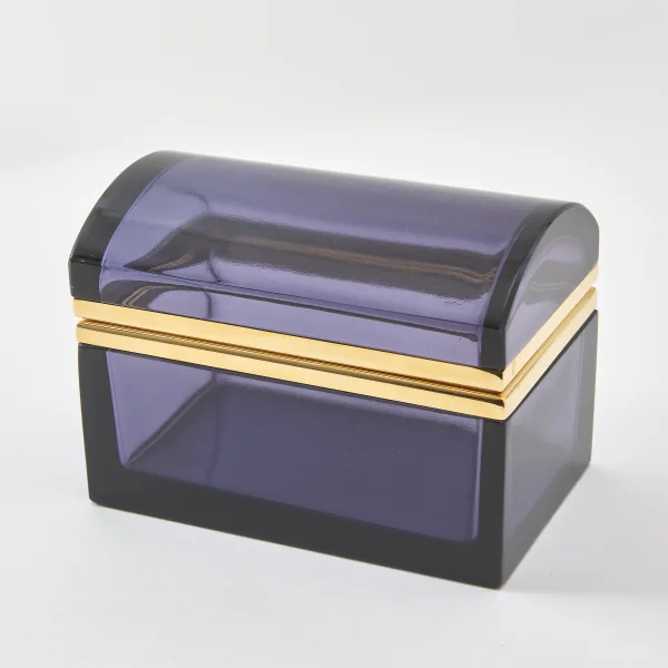 Domed Amethyst Glass Box