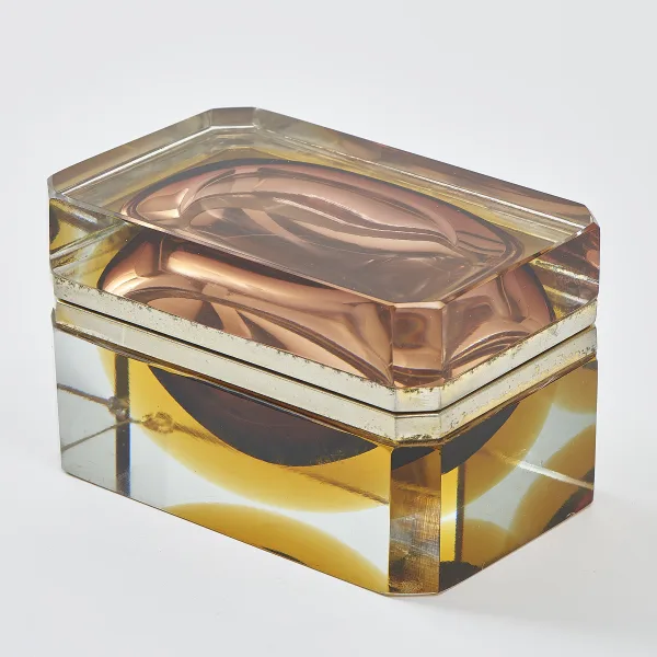 Italian Murano Sommerso Glass Box