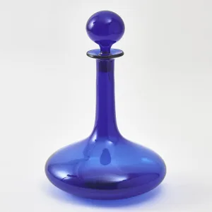 Blue Glass Ships Decanter