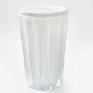 Contemporary Murano White Glass Vase