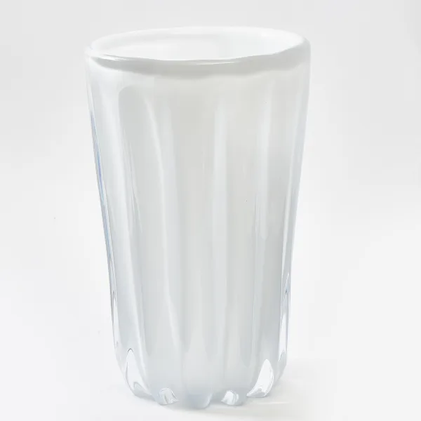 Contemporary Murano White Glass Vase