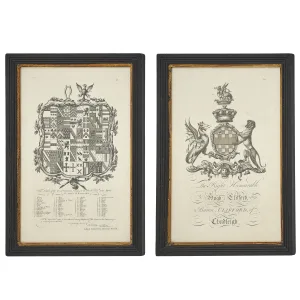 Pair of Framed Armorial Crests
