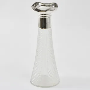 Cut Glass Vase With Silver Collar