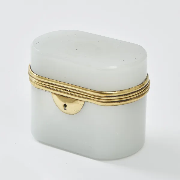 Bohemian White Opaque Glass Box