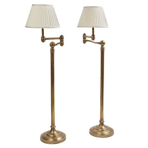 Pair Contemporary Brass Standard Lamps
