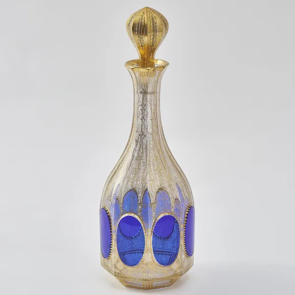 Bohemian Moser Gilt Decorated Decanter