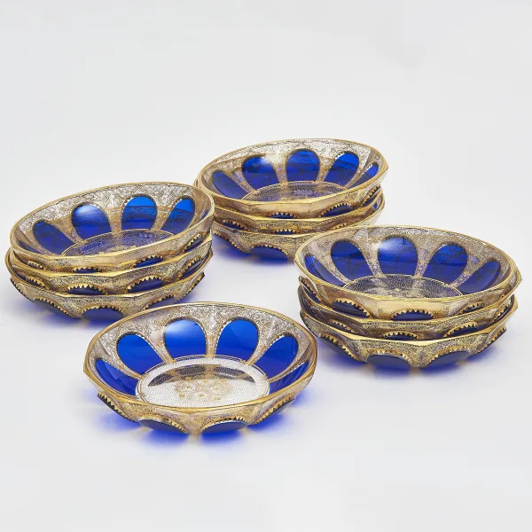 Set 10 Bohemian Gilt Decorated Plates