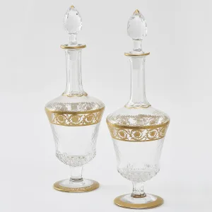Pair French St Louis Glass Decanters