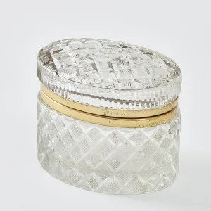 French Oval Cut Glass Box