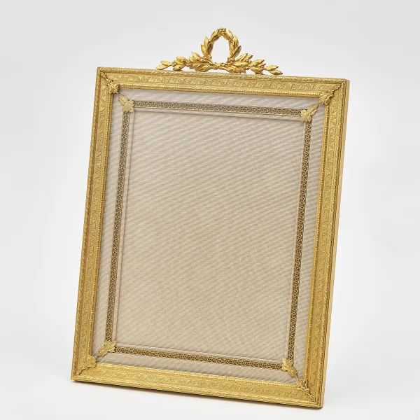 French Ormolu Frame With Beige Silk Slip