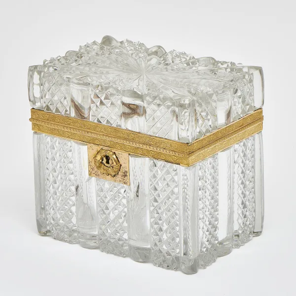 French Pillar Cut Crystal Box Attributed To Baccarat