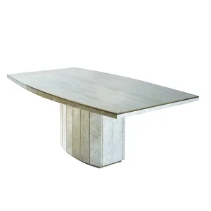 Willy Rizzo Travertine And Bronze Table