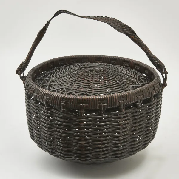 Japanese Ikebana Basket With Lid And Handle