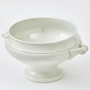 French Porcelain Soup Tureen with Foliate Loop Handles