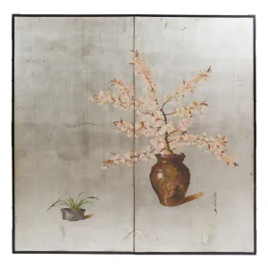 Japanese Paper Screen With A Cherry Blossom Branch