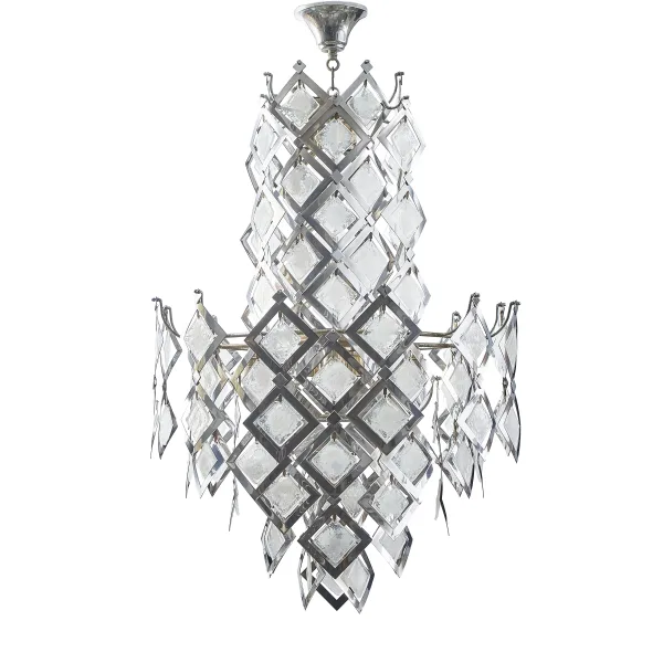 Italian Brutalist Murano Glass Chandelier