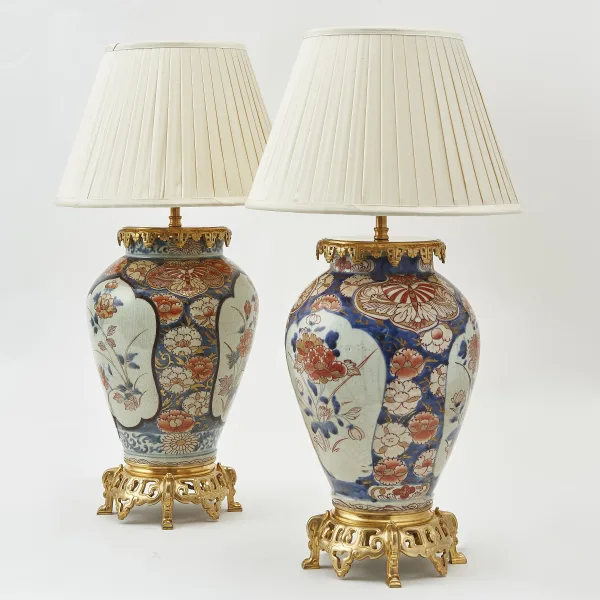 Pair Japanese Imari Lamps