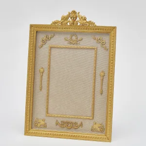 Gilt Bronze Frame With Winged Lion Crest