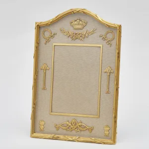 French Gilt Bronze Frame With Applied Motifs And Crown