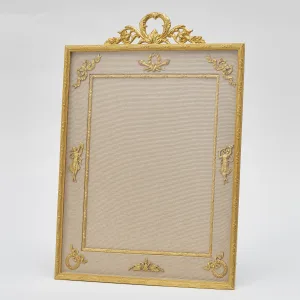 Large French Gilt Bronze Frame With Acanthus Crest