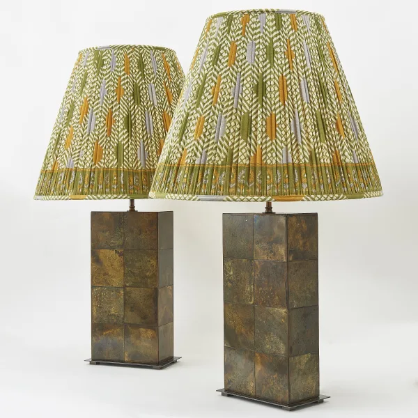 Contemporary Patinated Brass Lamps In The Style Of Paul Evans