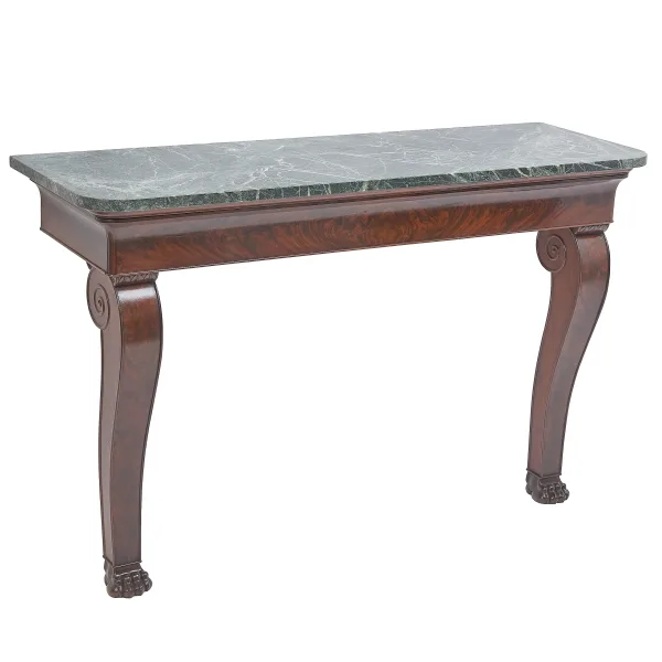 French Louis Philippe Mahogany Console With Marble Top