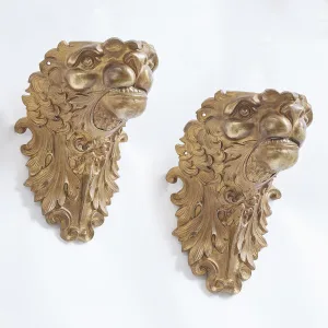 French Louis Philippe Bronze Lions Head Billiard Pockets