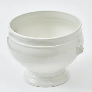 French Faience De Dijon Bowl With Lion Handles