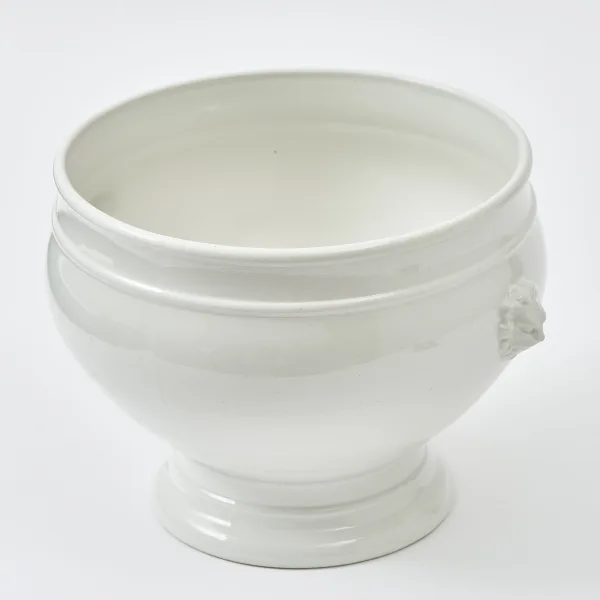 French Faience De Dijon Bowl With Lion Handles