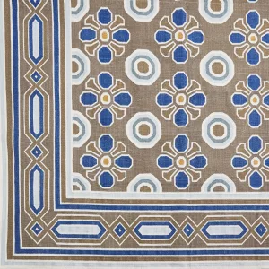 Contemporary Blue And Brown Floral Dhurrie