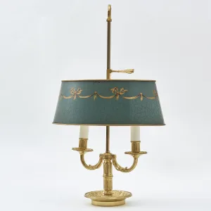 French Oval Twin Arm Bouillotte Lamp